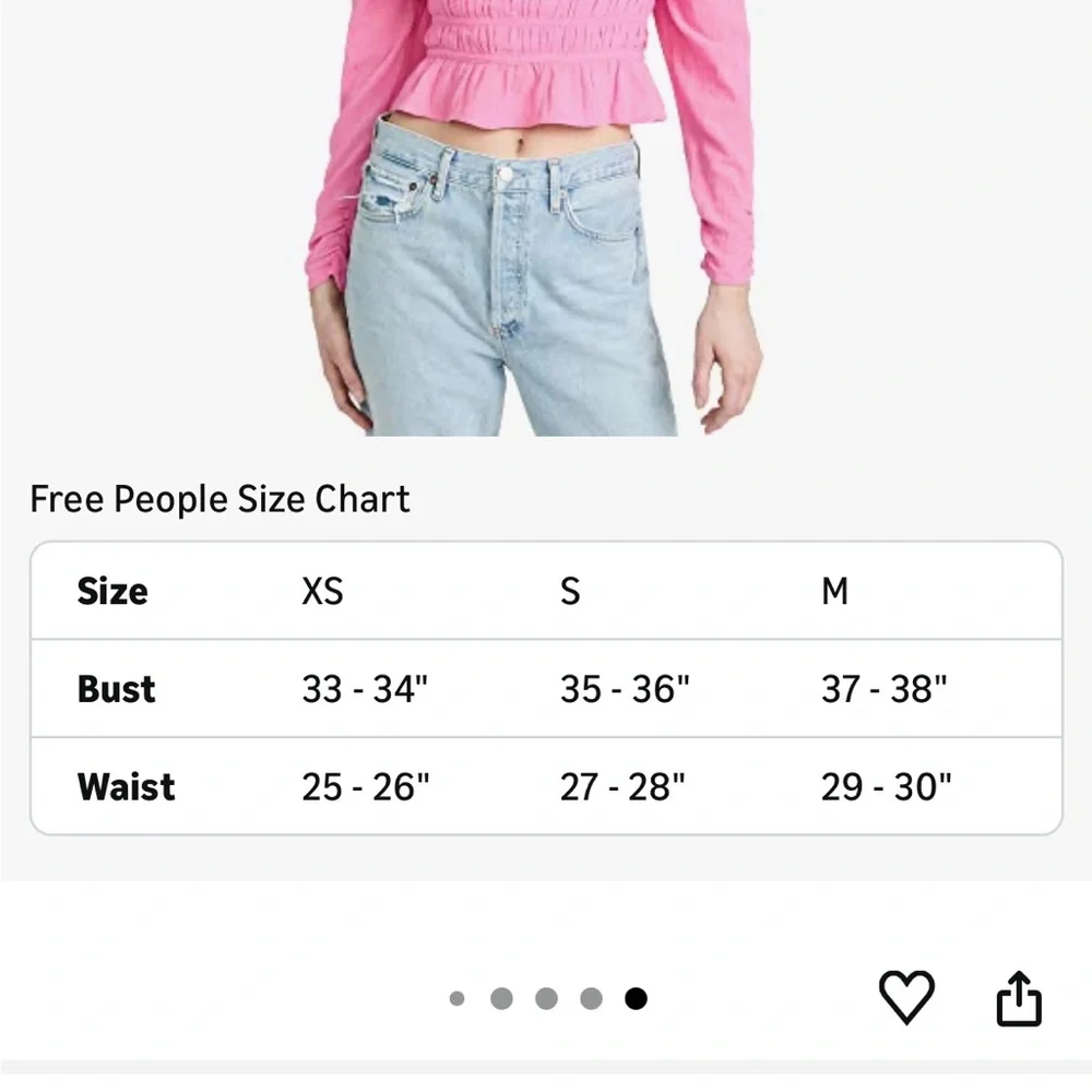 FREE PEOPLE CHLOE TIE BACK LONG SLEEVES CROPPED SMOCKED TOP BLOUSE HOT PINK SZ S